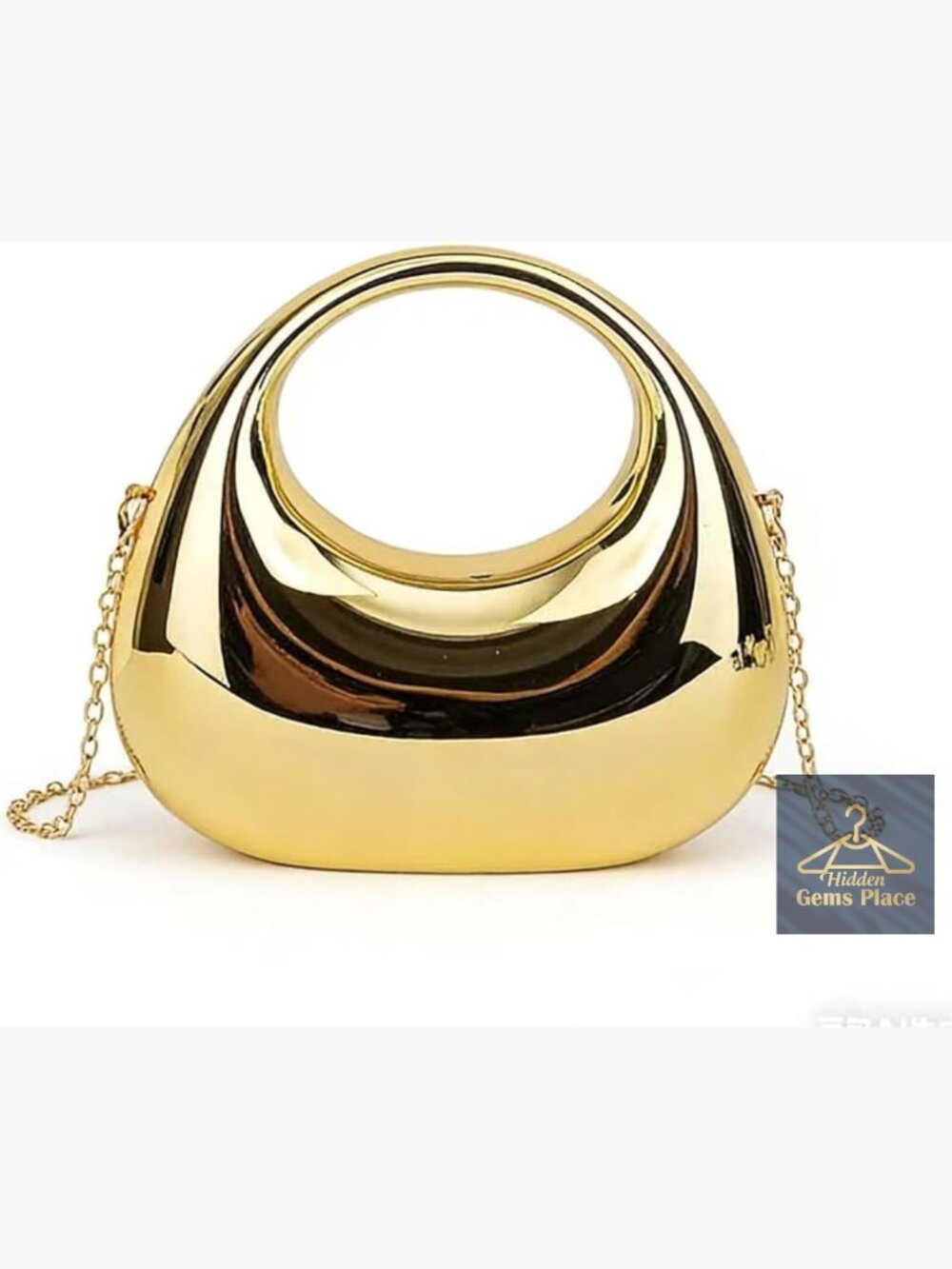 Acrylic Moon Shape Evening Clutch Handbag Plastic Purse for Wedding Party